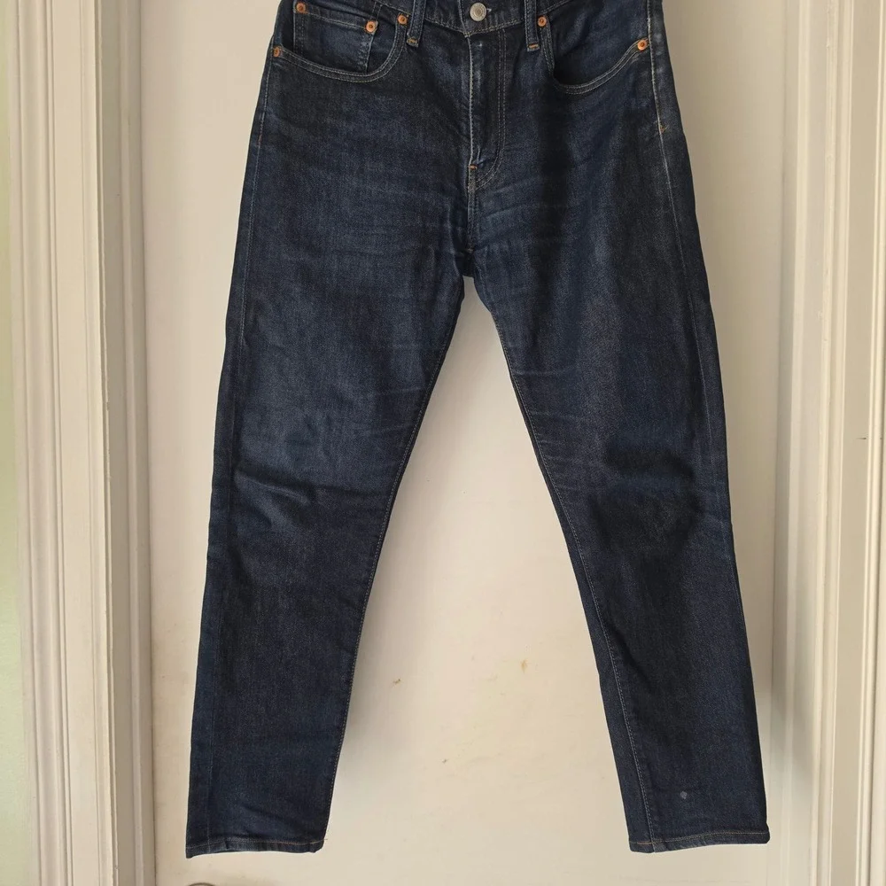 Levis lot 502 big E Slim Fit Jeans Mens Dark Indigo Blue Denim Pants W29 L30